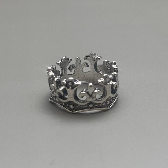Vintage Silver Gothic Crown Ring – Size 8, Unisex, Brand New - Picture 7 of 7